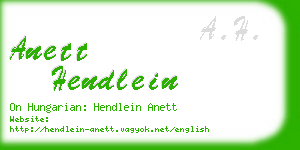 anett hendlein business card